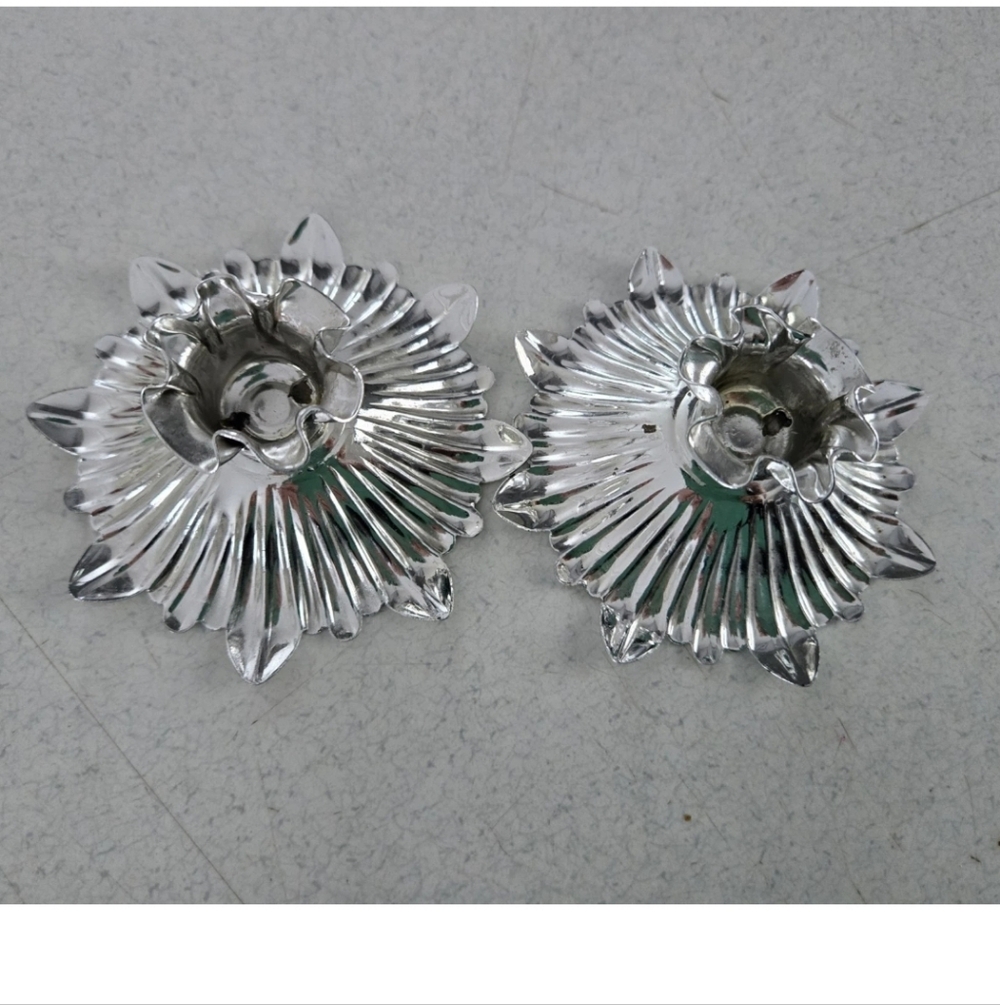 Silver Candle Holder Set Vintage